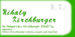 mihaly kirchburger business card